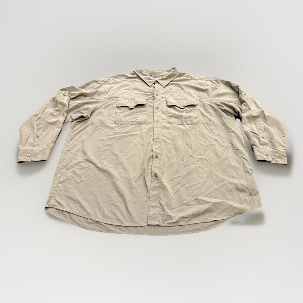 Columbia Mens Tan Extended Silver Ridge Lite Omni-Shade Long Sleeve Size 4X